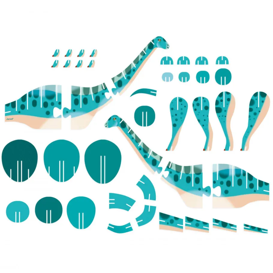 Janod Puzzle en Volume le diplodocus* Puzzles Fabriqués En France|Puzzles Éducatifs