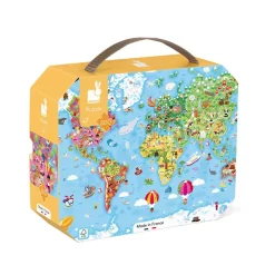Janod Puzzle Géant du Monde 300 pièces* Puzzles Fabriqués En France|Puzzles 150 À 499 Pièces