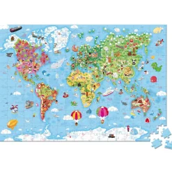 Janod Puzzle Géant du Monde 300 pièces* Puzzles Fabriqués En France|Puzzles 150 À 499 Pièces