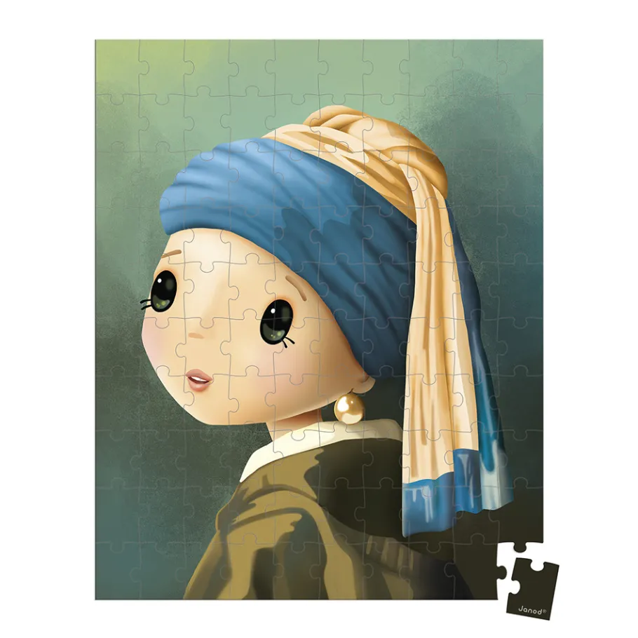 Janod Puzzle Inspiré de Vermeer 100 pièces* Puzzles Fabriqués En France|Puzzles 50 À 149 Pièces
