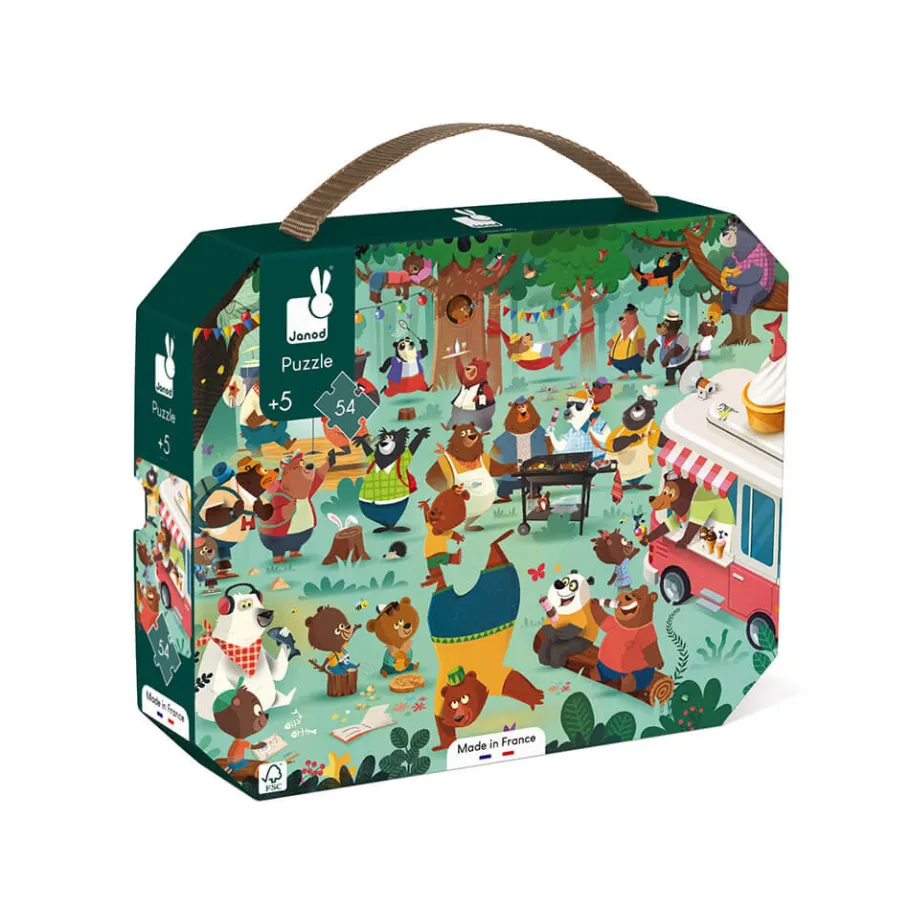 Janod Puzzle La Cousinade des Ours 54 pièces* Puzzles Fabriqués En France|Puzzles 50 À 149 Pièces