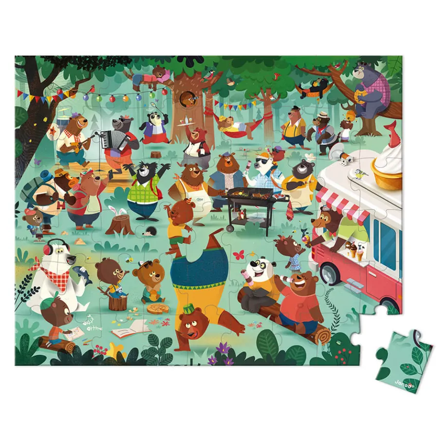 Janod Puzzle La Cousinade des Ours 54 pièces* Puzzles Fabriqués En France|Puzzles 50 À 149 Pièces