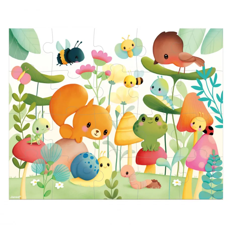 Janod Puzzle Les Compagnons du Jardin 20 pièces* Puzzles Fabriqués En France|Puzzles 20 À 49 Pièces