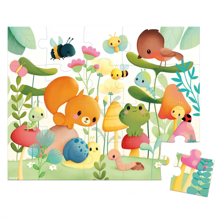Janod Puzzle Les Compagnons du Jardin 20 pièces* Puzzles Fabriqués En France|Puzzles 20 À 49 Pièces