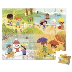 Janod Puzzle Les Saisons 36 pièces* Puzzles Fabriqués En France|Puzzles 20 À 49 Pièces