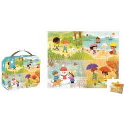 Janod Puzzle Les Saisons 36 pièces* Puzzles Fabriqués En France|Puzzles 20 À 49 Pièces