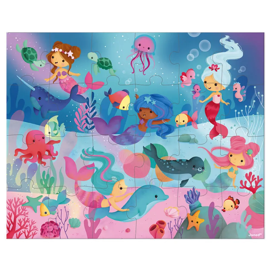 Janod Puzzle Les Sirènes 24 pièces* Puzzles Fabriqués En France|Puzzles 20 À 49 Pièces