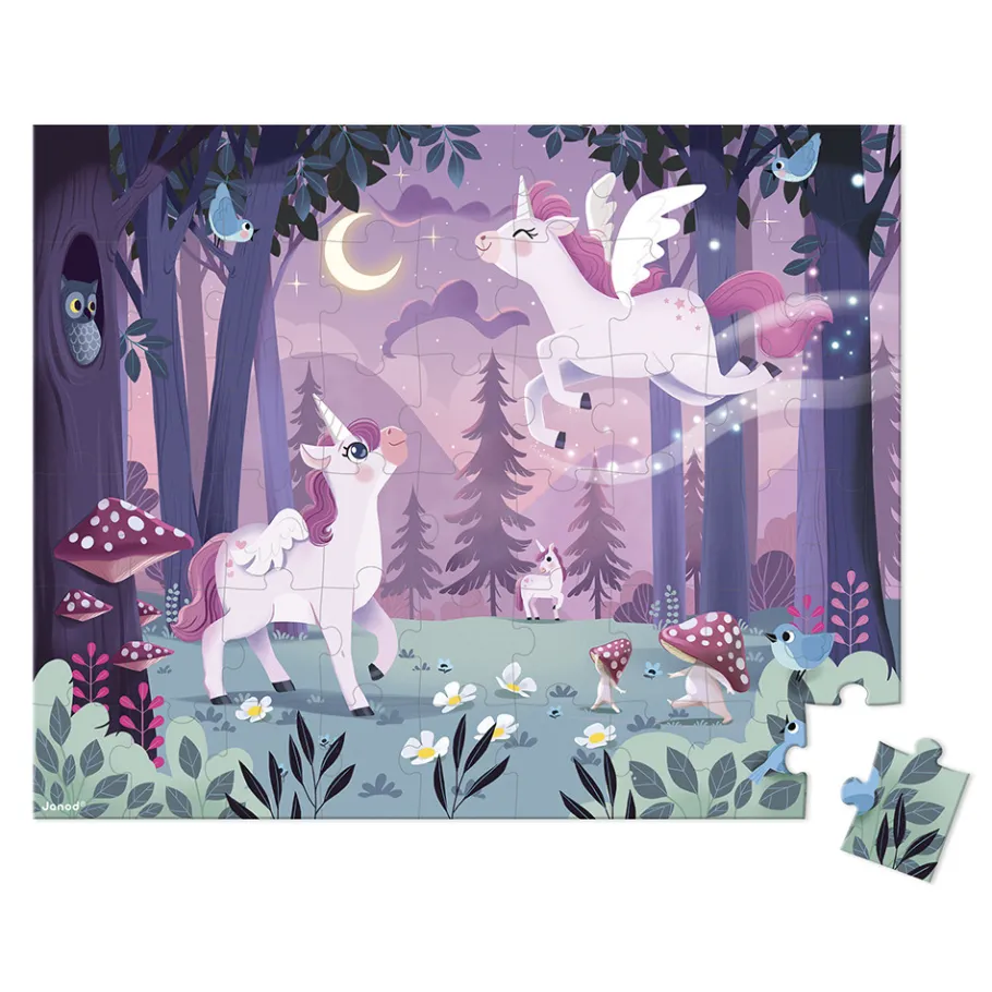 Janod Puzzle Licornes 54 pièces* Puzzles Fabriqués En France|Puzzles 50 À 149 Pièces