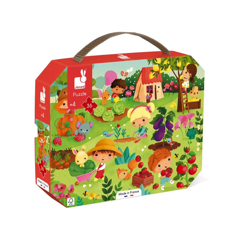 Janod Puzzle Mon Jardin Potager 36 pièces* Puzzles Fabriqués En France|Puzzles 20 À 49 Pièces