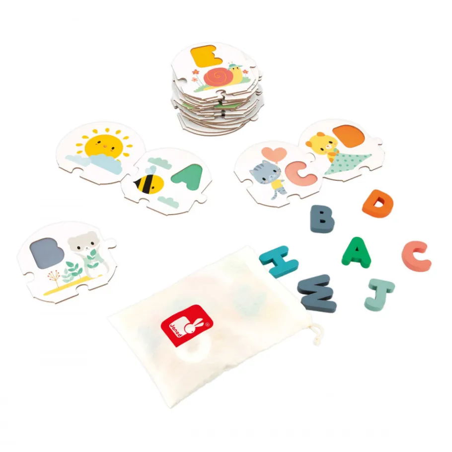 Janod Puzzle Mon Premier Alphabet Pure* Jeux Éducatifs Maternelle|Jeux Éducatifs Chiffres & Lettres