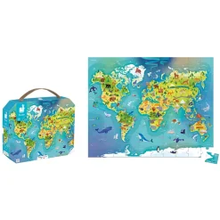 Janod Puzzle Monde 100 pièces* Puzzles Fabriqués En France|Puzzles 50 À 149 Pièces