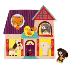 Janod Puzzle musical Mes petits compagnons 5 pièces* Puzzles En Bois Premier Âge|Puzzles En Bois Premier Âge