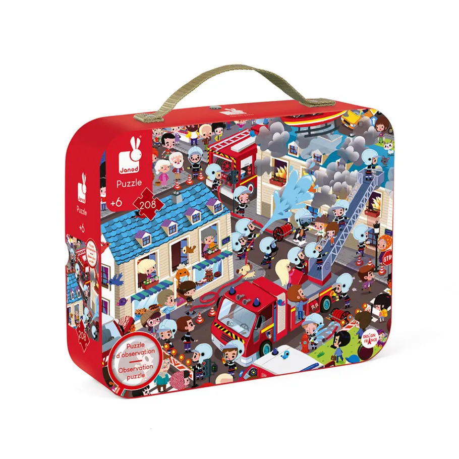 Janod Puzzle observation Pompiers 208 pièces* Puzzles Éducatifs|Puzzles 150 À 499 Pièces