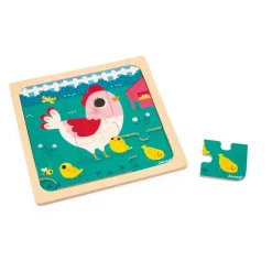 Janod Puzzle Poulette Henriette* Tracteurs & Animaux De La Ferme|Puzzles En Bois Premier Âge