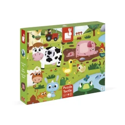 Janod Puzzle Tactile de la Ferme 20 pièces* Tracteurs & Animaux De La Ferme|Puzzles 20 À 49 Pièces