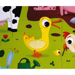 Janod Puzzle Tactile de la Ferme 20 pièces* Tracteurs & Animaux De La Ferme|Puzzles 20 À 49 Pièces