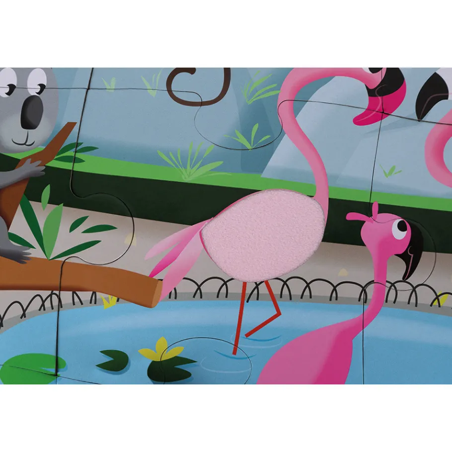 Janod Puzzle Tactile 'Journée Zoo' 20 pièces* Puzzles 20 À 49 Pièces