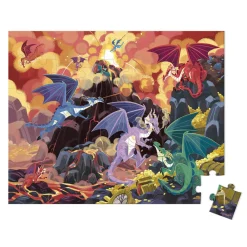Janod Puzzle Terre de Dragons 54 pièces* Puzzles Fabriqués En France|Puzzles 50 À 149 Pièces