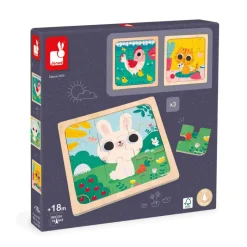 Janod Puzzle Trio* Puzzles En Bois Premier Âge|Puzzles En Bois Premier Âge