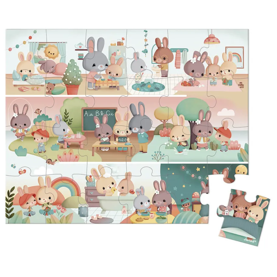 Janod Puzzle Une Journée 24 pièces* Puzzles Fabriqués En France|Puzzles 20 À 49 Pièces