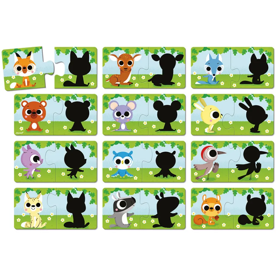 Janod Puzzles les Animaux et Leur Ombre* Puzzles 20 À 49 Pièces