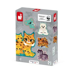 Janod Puzzles évolutifs Animaux 2-3-4-5-6 pièces - Partenariat WWF®* Puzzles Éducatifs|Puzzles 20 À 49 Pièces