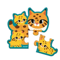 Janod Puzzles évolutifs Animaux 2-3-4-5-6 pièces - Partenariat WWF®* Puzzles Éducatifs|Puzzles 20 À 49 Pièces