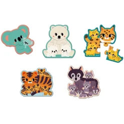 Janod Puzzles évolutifs Animaux 2-3-4-5-6 pièces - Partenariat WWF®* Puzzles Éducatifs|Puzzles 20 À 49 Pièces
