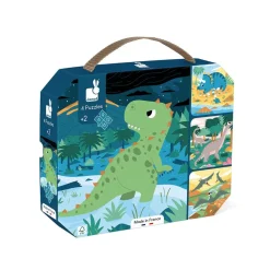 Janod Puzzles Évolutifs Dinosaures - 4 puzzles* Puzzles Fabriqués En France|Puzzles 20 À 49 Pièces