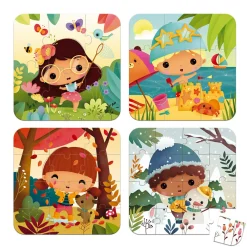 Janod Puzzles évolutifs Les 4 Saisons - 4 puzzles* Puzzles 20 À 49 Pièces