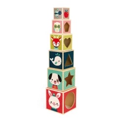 Janod Pyramide 6 cubes Baby Forest (bois)* Cubes & Pyramides