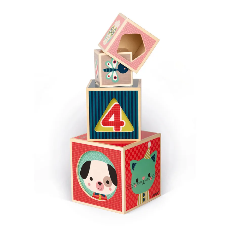 Janod Pyramide 6 cubes Baby Forest (bois)* Cubes & Pyramides