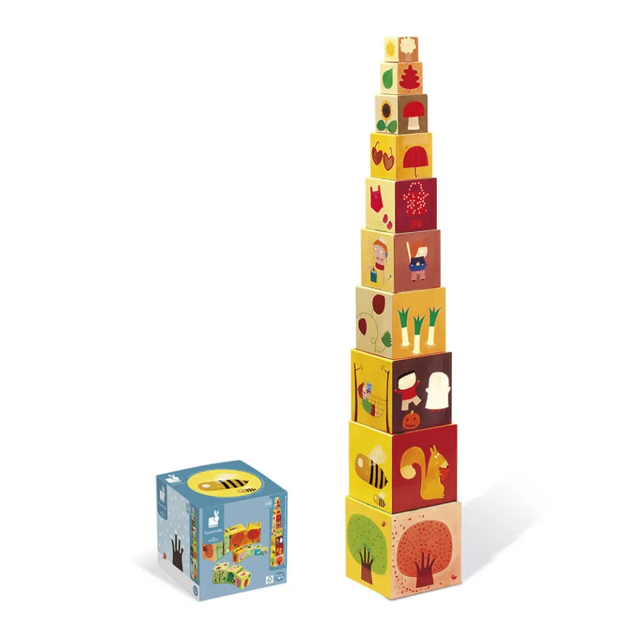 Janod Pyramide carrée Les 4 saisons* Cubes & Pyramides