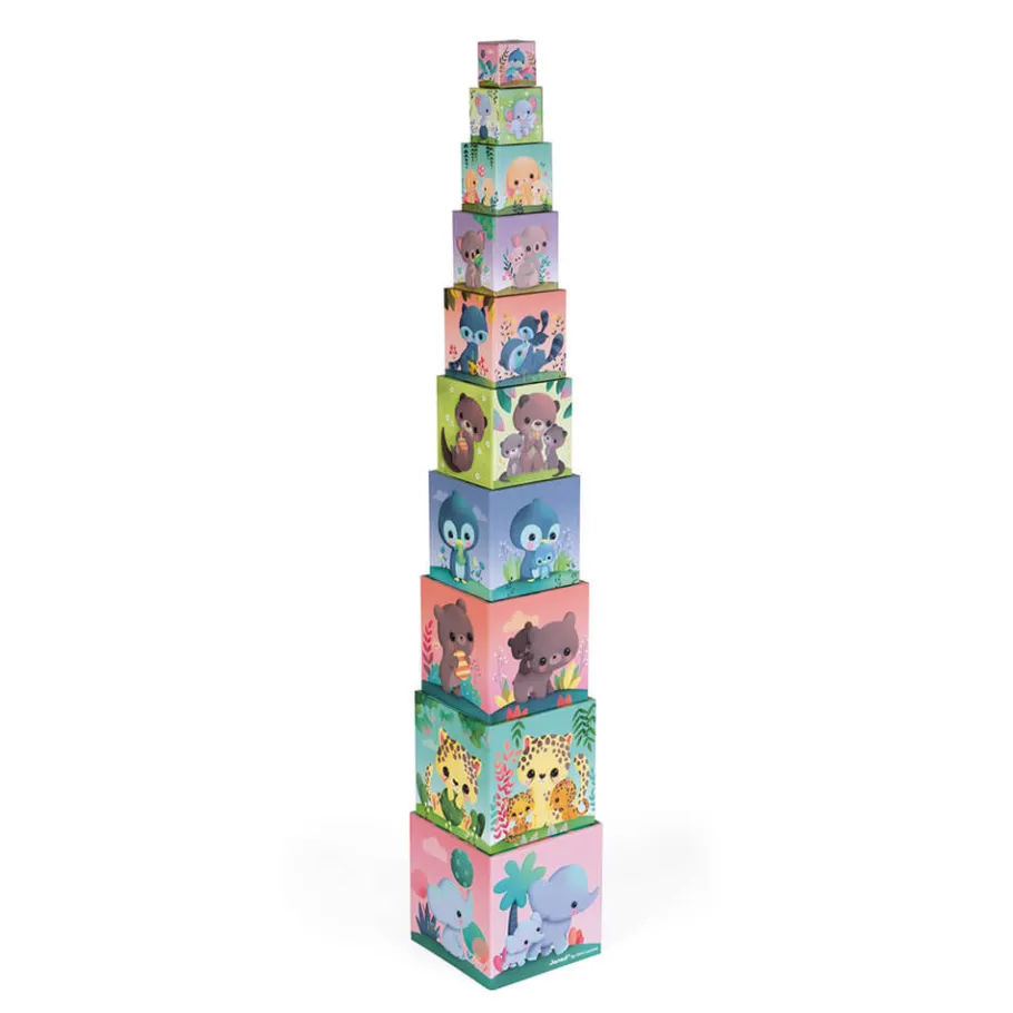 Janod Pyramide carrée les Animaux Tous Mignons* Cubes & Pyramides|Manipulation & Encastrement