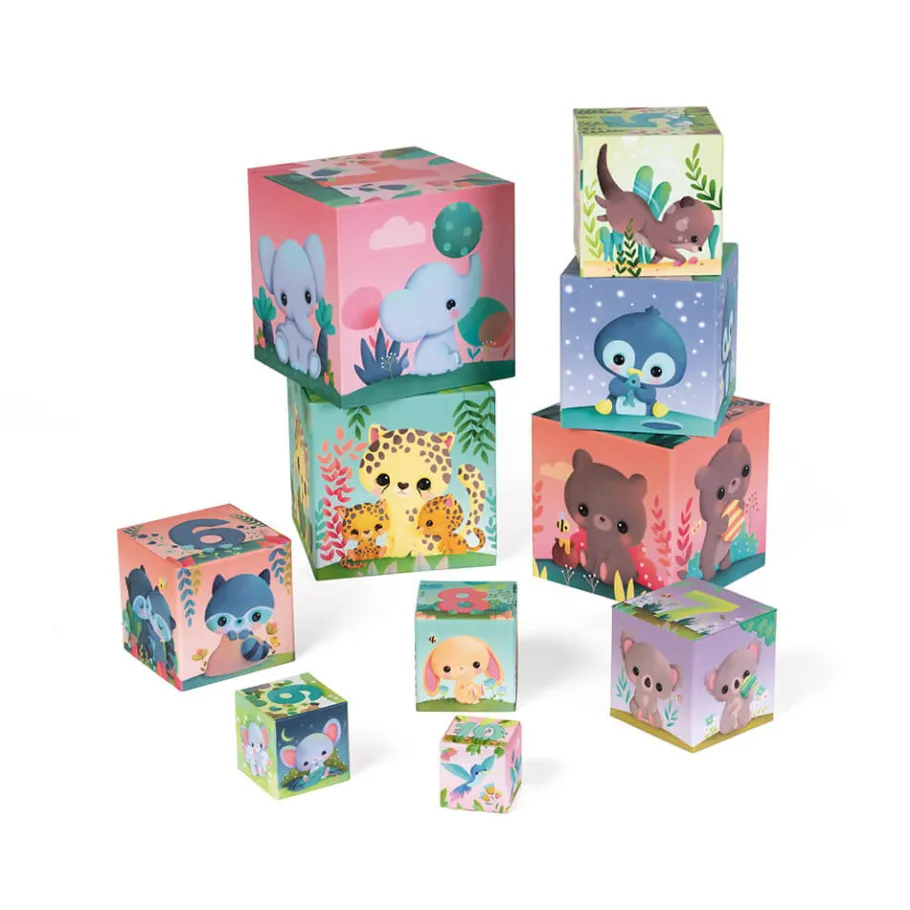 Janod Pyramide carrée les Animaux Tous Mignons* Cubes & Pyramides|Manipulation & Encastrement