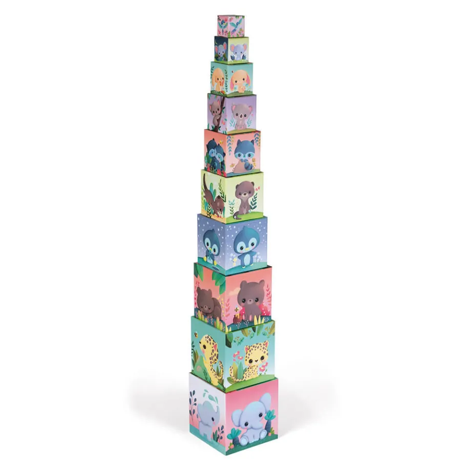 Janod Pyramide carrée les Animaux Tous Mignons* Cubes & Pyramides|Manipulation & Encastrement