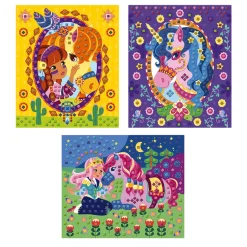Janod Set Créatif Mosaïques en Mousse Poneys et Licornes* Mosaïques & Gommettes|Collection