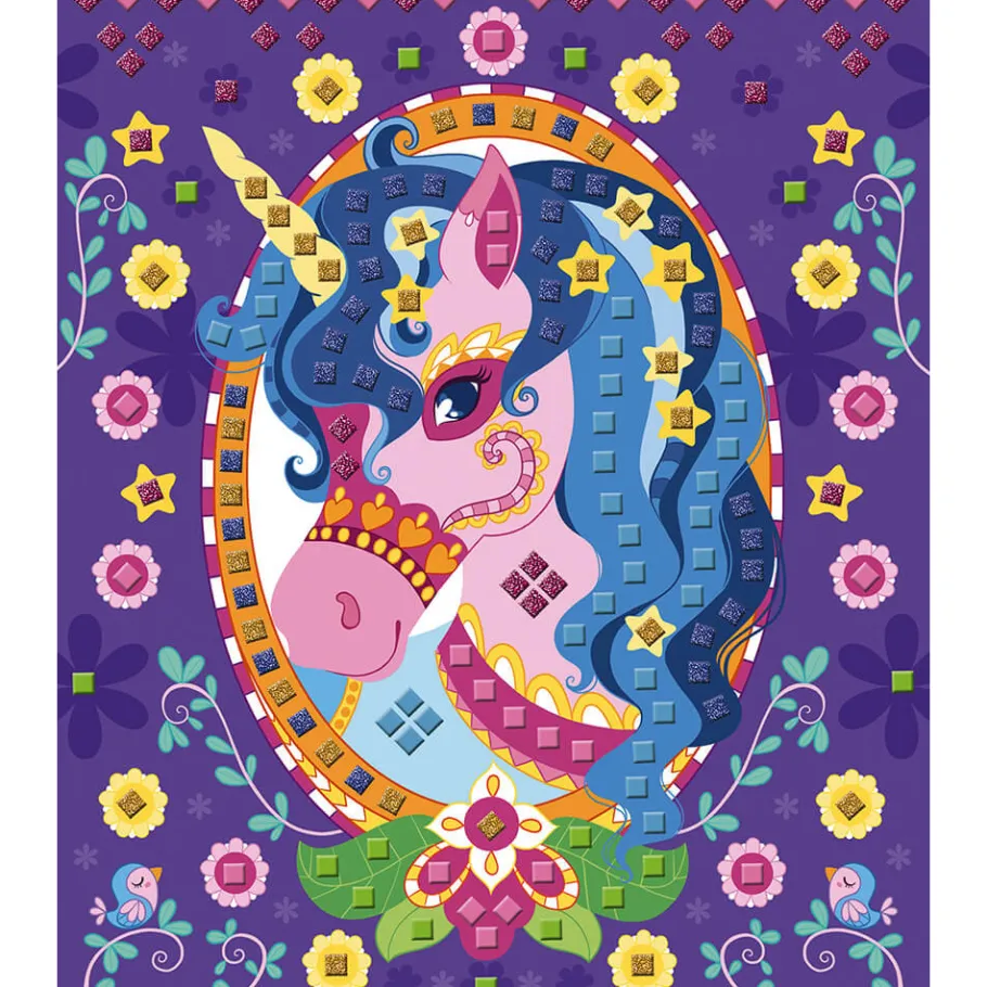 Janod Set Créatif Mosaïques en Mousse Poneys et Licornes* Mosaïques & Gommettes|Collection "Les Ateliers Du Calme"