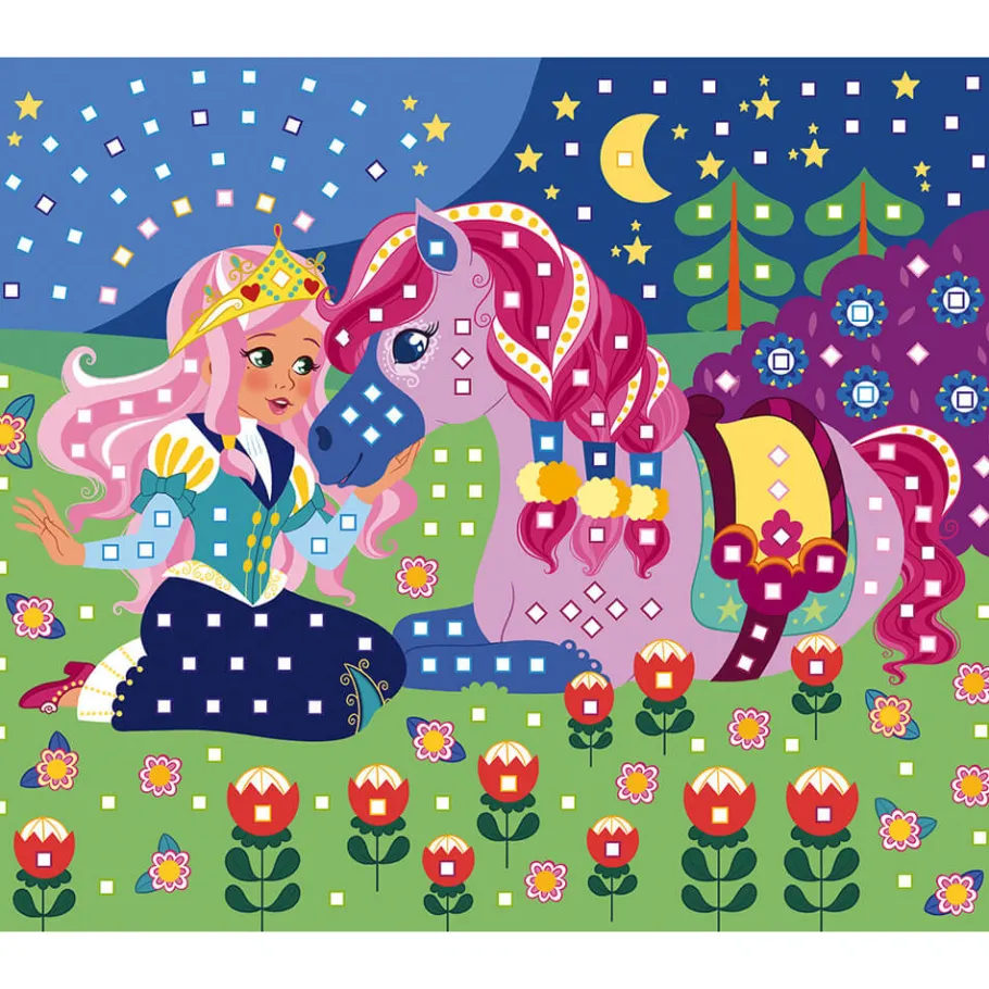 Janod Set Créatif Mosaïques en Mousse Poneys et Licornes* Mosaïques & Gommettes|Collection "Les Ateliers Du Calme"
