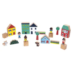 Janod Set de 36 cubes en bois Ville - Cross Roads* Jeux De Construction|Cubes & Pyramides