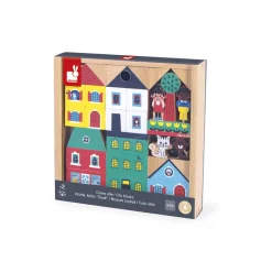 Janod Set de 36 cubes en bois Ville - Cross Roads* Jeux De Construction|Cubes & Pyramides