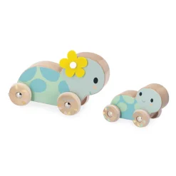 Janod Set de 2 Tortues à Pousser Pure* Jouets À Promener & À Pousser
