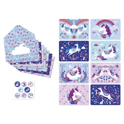 Janod Set d'invitations Licorne Dreamland* Tampons & Papeterie