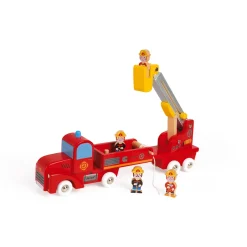 Janod Story - Camion de Pompiers Géant (bois)* Caserne & Véhicules De Pompiers