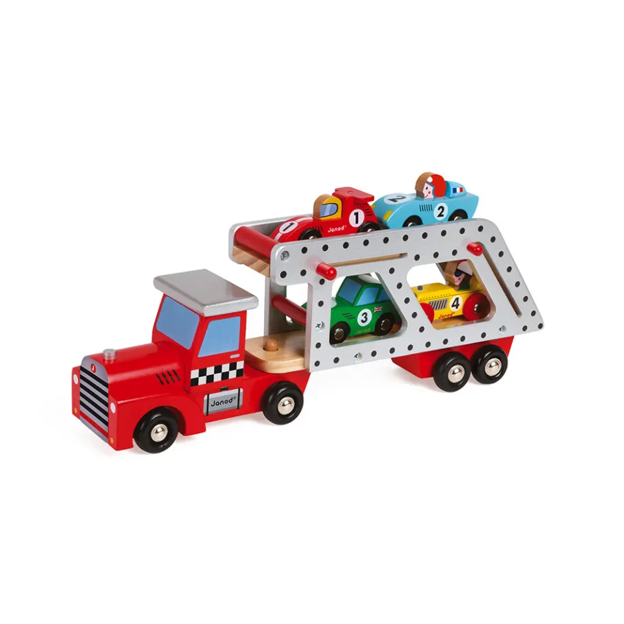 Janod Story - Camion Porte-Voitures (bois)* Véhicules, Garages & Voitures|Trains & Véhicules