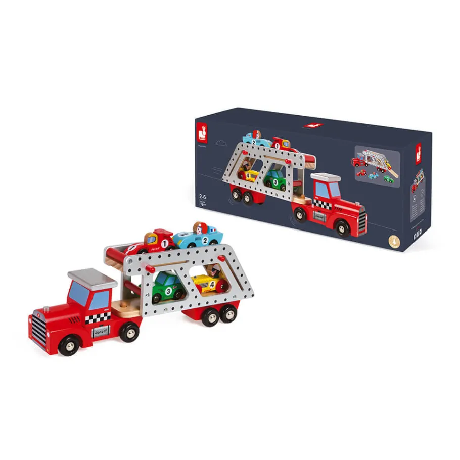 Janod Story - Camion Porte-Voitures (bois)* Véhicules, Garages & Voitures|Trains & Véhicules