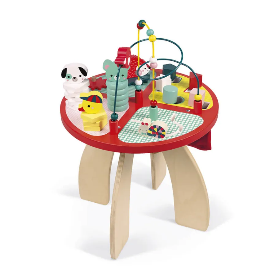 Janod Table d'activités Baby Forest (bois)* Formes & Couleurs|Bouliers, Loopings & Panneaux D'Activités