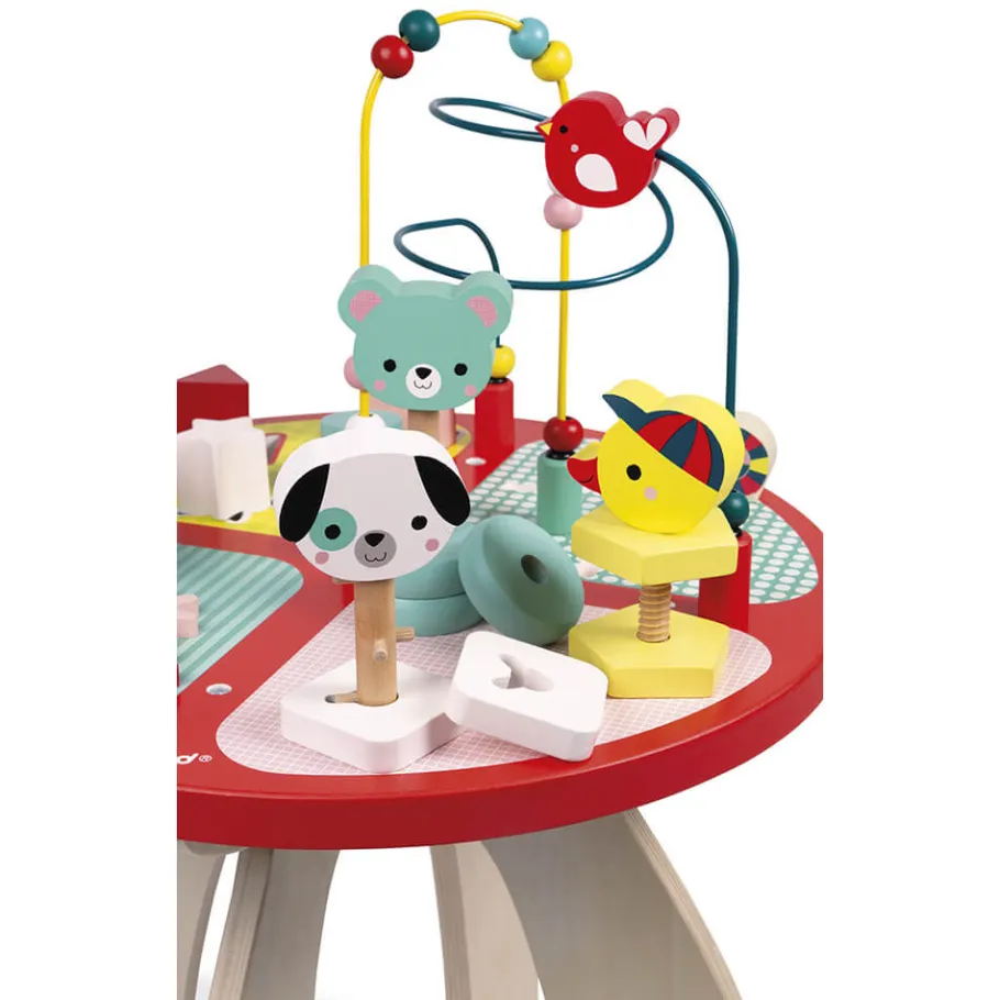 Janod Table d'activités Baby Forest (bois)* Formes & Couleurs|Bouliers, Loopings & Panneaux D'Activités
