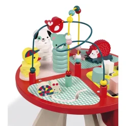 Janod Table d'activités Baby Forest (bois)* Formes & Couleurs|Bouliers, Loopings & Panneaux D'Activités