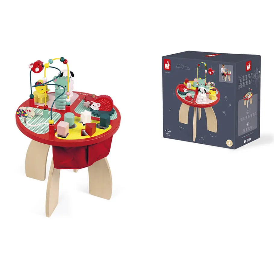 Janod Table d'activités Baby Forest (bois)* Formes & Couleurs|Bouliers, Loopings & Panneaux D'Activités